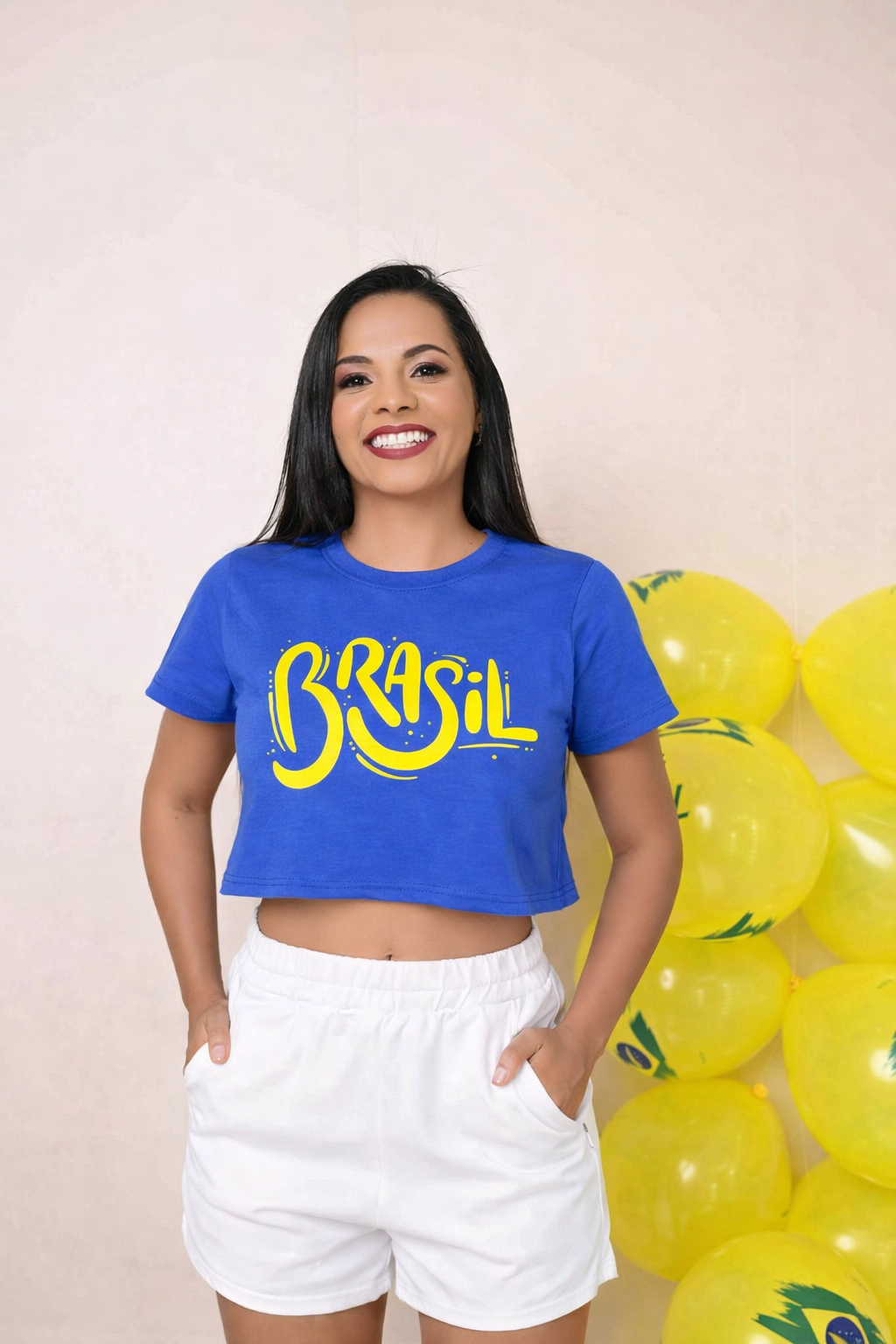 T-shirt Azul Brasil Graffiti